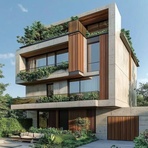 Eco-Friendly Biophilic Design Light Steel Prefabricated Villa, Customizable Green Modular Home