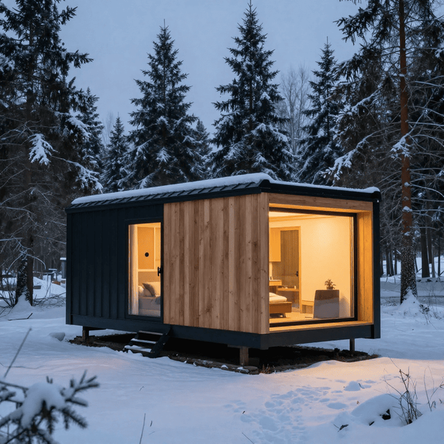 Modern Snow Mountain Modular Cabin | Prefabricated Alpine Retreat House for Cold Climate Resort Projects
