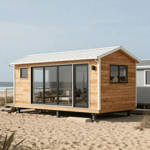 Modern Beachside Modular Holiday Cabin | Prefabricated Seaside Vacation House with Panoramic Glass Design