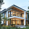 Modern Minimalist Light Steel Prefabricated Villa, Customizable Modular Luxury Home