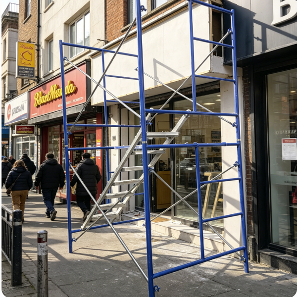 Frame Scaffolding with Built-in Ladder - Storefront Renovation