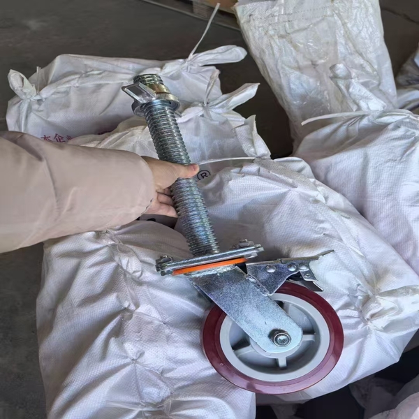 Scaffolding Caster Wheel with Adjustable Screw Stem (with Brake)