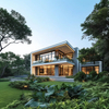 Modern Minimalist Light Steel Prefabricated Villa, Customizable Modular Luxury Home