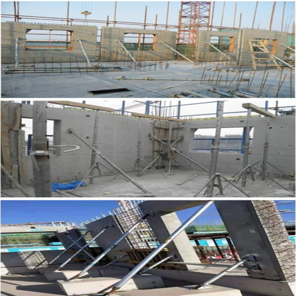 cast-in-place floor roof vertical steel support