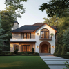 European Countryside Style Light Steel Prefabricated Villa, Customizable Stone Accent Modular Home