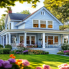 Multi-Style Classic Light Steel Prefabricated Villa, Customizable American Cottage & Mediterranean Modular Home