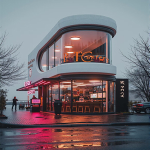 Custom Steel Frame Retail Store Building Prefabricated Small Commercial Shop & Caf&eacute; Structure