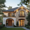 European Countryside Style Light Steel Prefabricated Villa, Customizable Stone Accent Modular Home